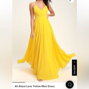 Lulu's Yellow All About Love Maxi Dress